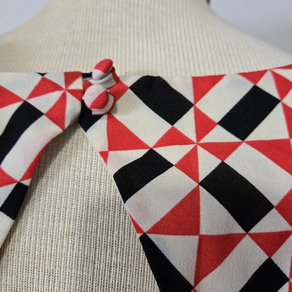 EVA FRANCO Anthropologie Geometric Patterned Halter Dress. Size M - Picture 10 of 15